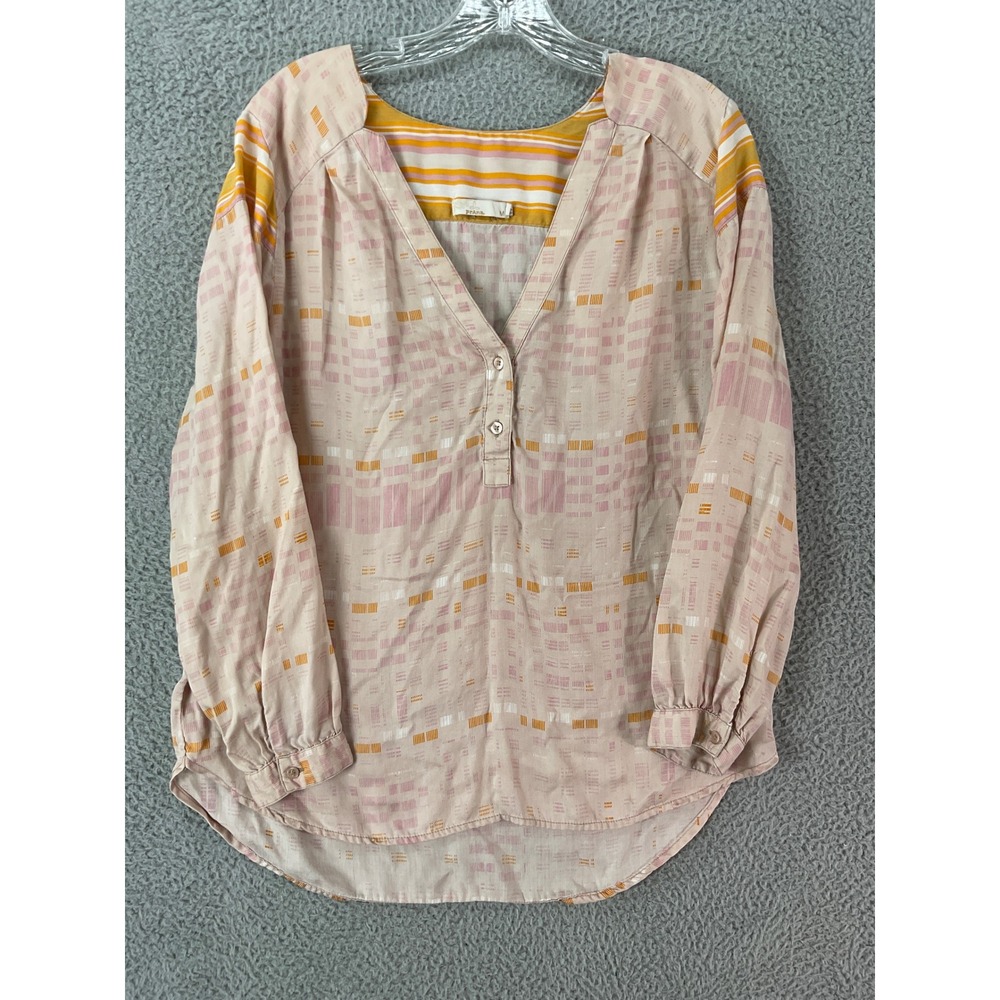 Prana Pink and Mustard Patterned Tunic Top